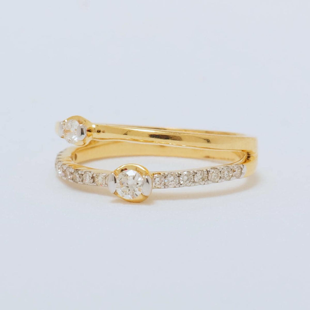 Diamond Engagement Ring, 14K Solid Gold, Split Band Diamond Ring, Natural Diamonds, Promise Ring, Proposal Stacking Ring, Gift For Her