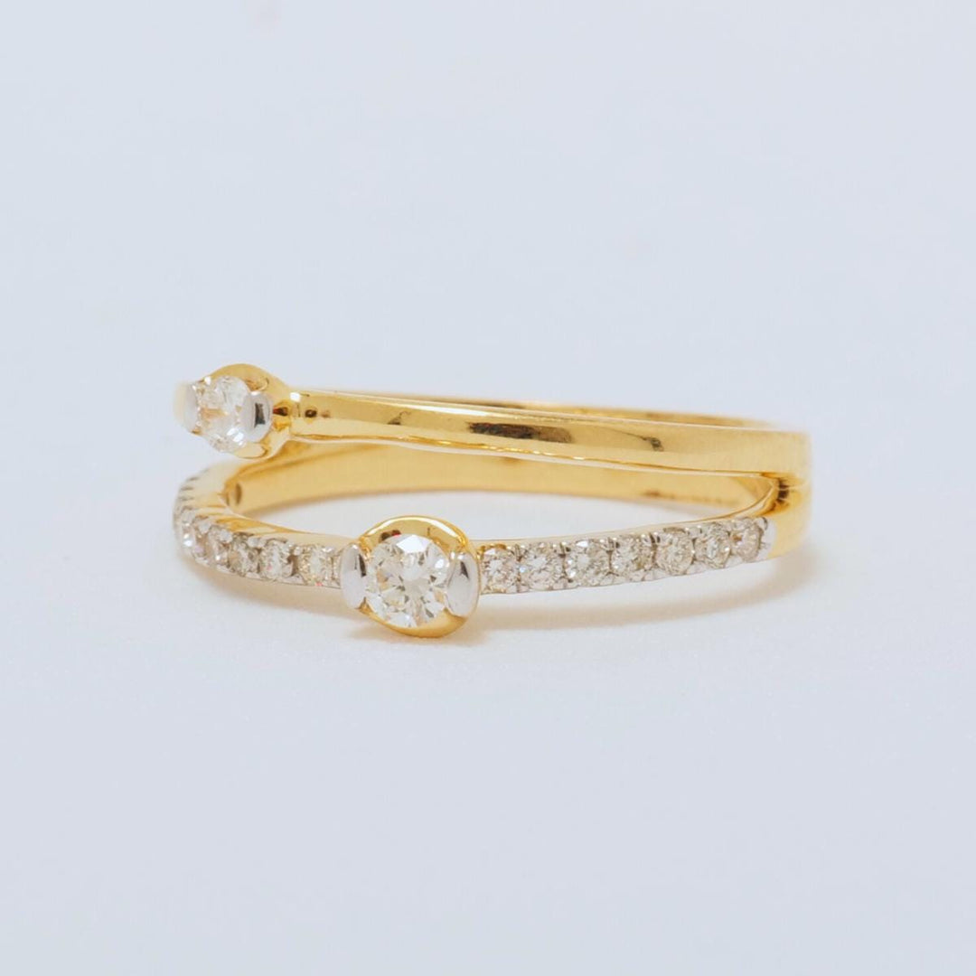 Diamond Engagement Ring, 14K Solid Gold, Split Band Diamond Ring, Natural Diamonds, Promise Ring, Proposal Stacking Ring, Gift For Her