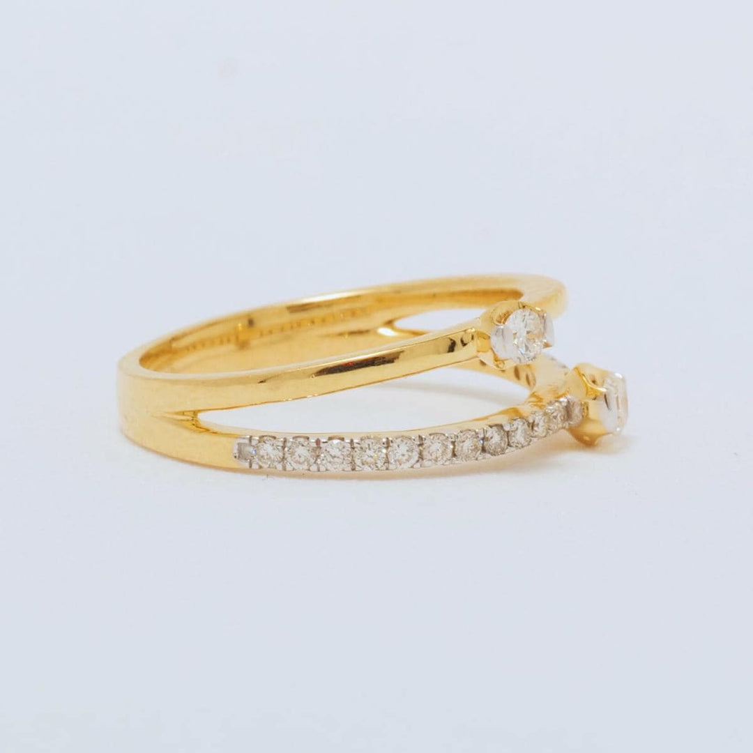 Diamond Engagement Ring, 14K Solid Gold, Split Band Diamond Ring, Natural Diamonds, Promise Ring, Proposal Stacking Ring, Gift For Her