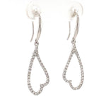 Load image into Gallery viewer, Open Heart Natural Diamonds Dangle Earrings: 14k Solid Gold Everyday Lightweight Jewellery, Certified Jewelry
