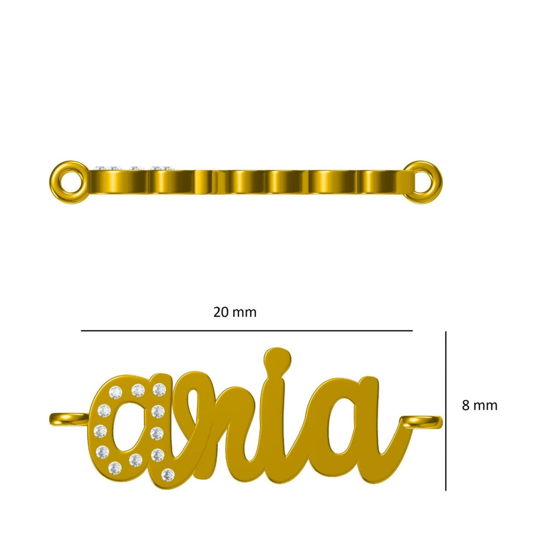 Personalized Name Diamond Necklace, 14k Solid Gold, Natural Diamonds, Custom Letter Jewelry, Minimalist Two Tone Necklace, Stacking Jewelry