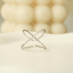 Load image into Gallery viewer, Open X Diamond Ring, 14k Solid Gold, Criss Cross Diamond Ring, Natural Diamonds, Everyday Jewelry, Ready To Ship, Women&#39;s Day Gift
