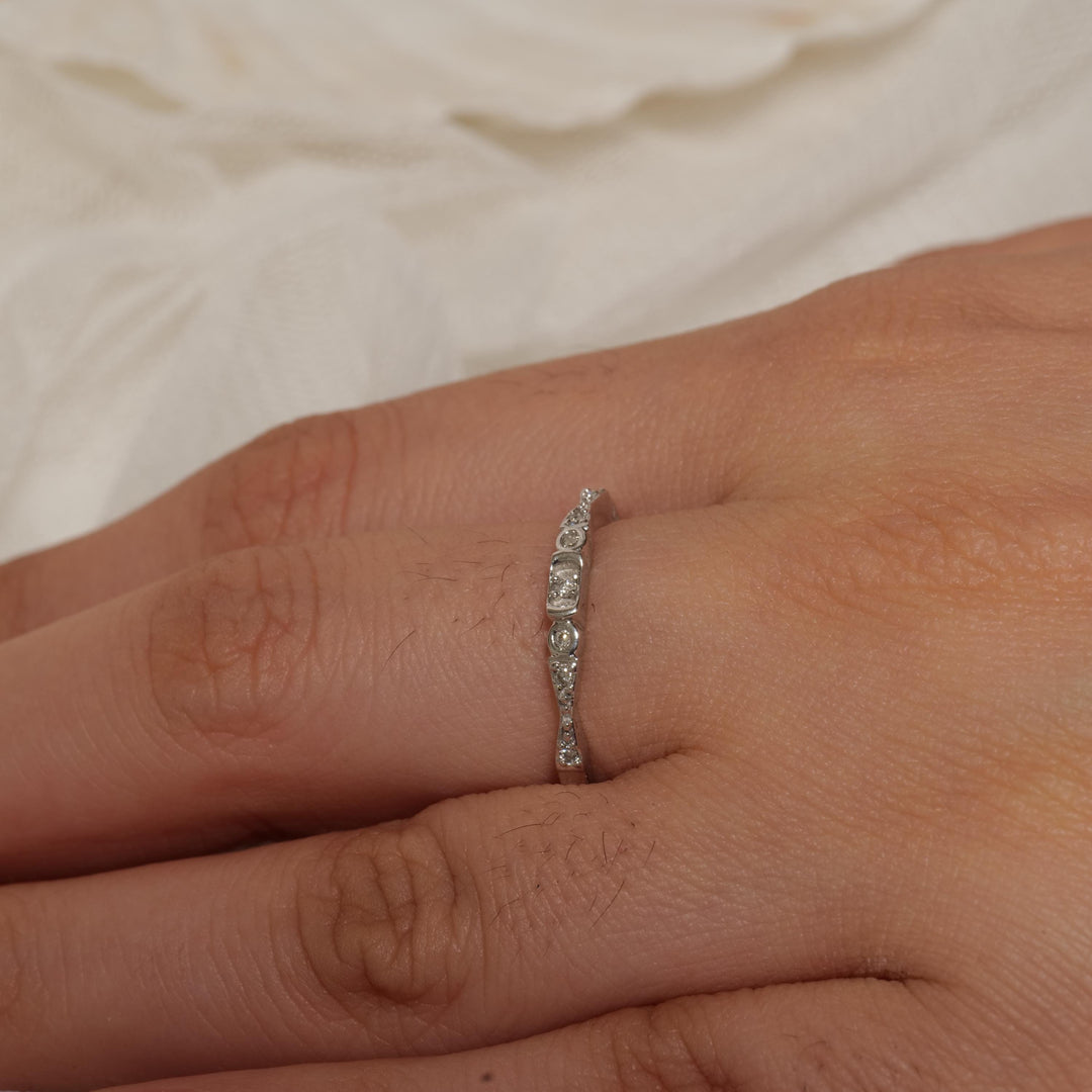 Diamond Rings, Dainty diamond Band Ring, 14k Solid Gold, Natural Diamonds, Everyday Jewelry, Stackable Ring, Ready To Ship, Women&#39;s Day Gift