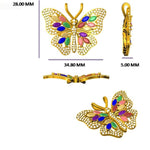 Load image into Gallery viewer, Butterfly Diamond Necklace, 14k Solid Gold, Natural Diamonds, Multicolor Gemstone Stacking Pendant, Statement  Animal Chain Necklace
