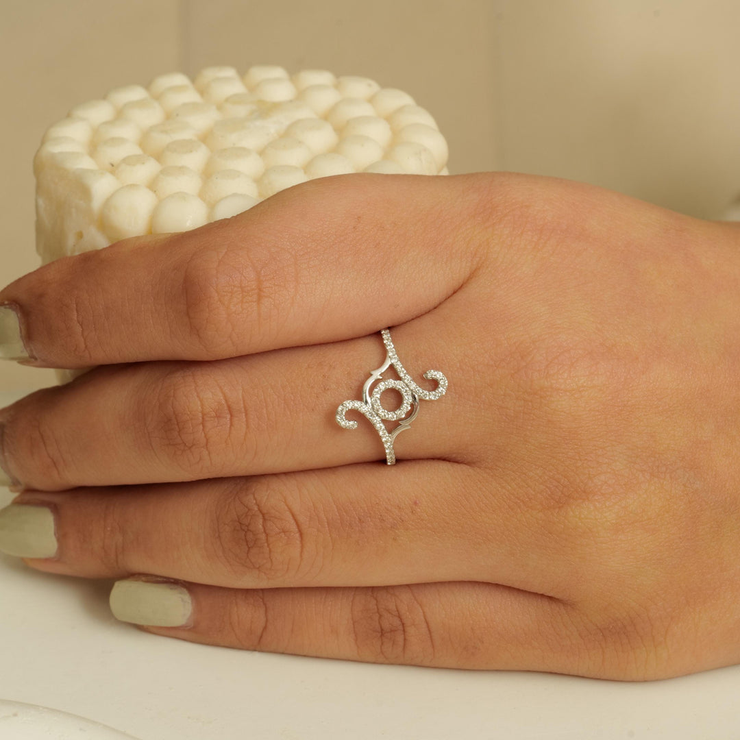 Diamond Rings, Floral And Vines Diamond Ring, 14k Solid Gold, Natural Diamonds, Stackable Rings, Ready To Ship, Women&#39;s Day Gift