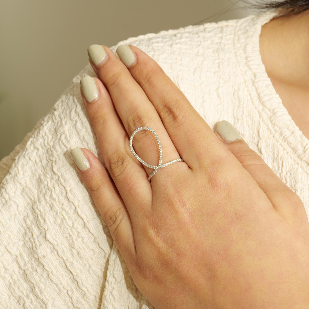Pear Halo Diamond Ring, 14k Solid Gold Ring, Cocktail Diamond Ring, Natural Diamonds, Minimalist Ring, Ready To Ship, Women&#39;s Day Gift