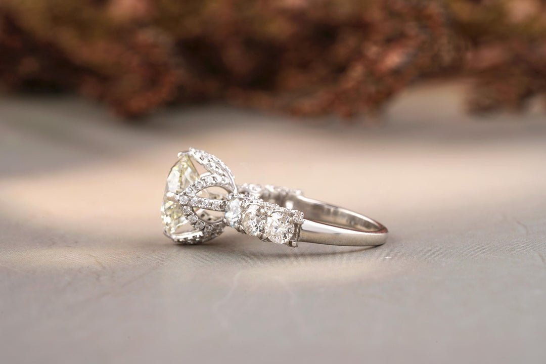 Round Solitaire Diamond Ring, Wedding Engagement Ring, 14k Solid Gold, Moissanite Ring, Gallery Ring Gift For Her