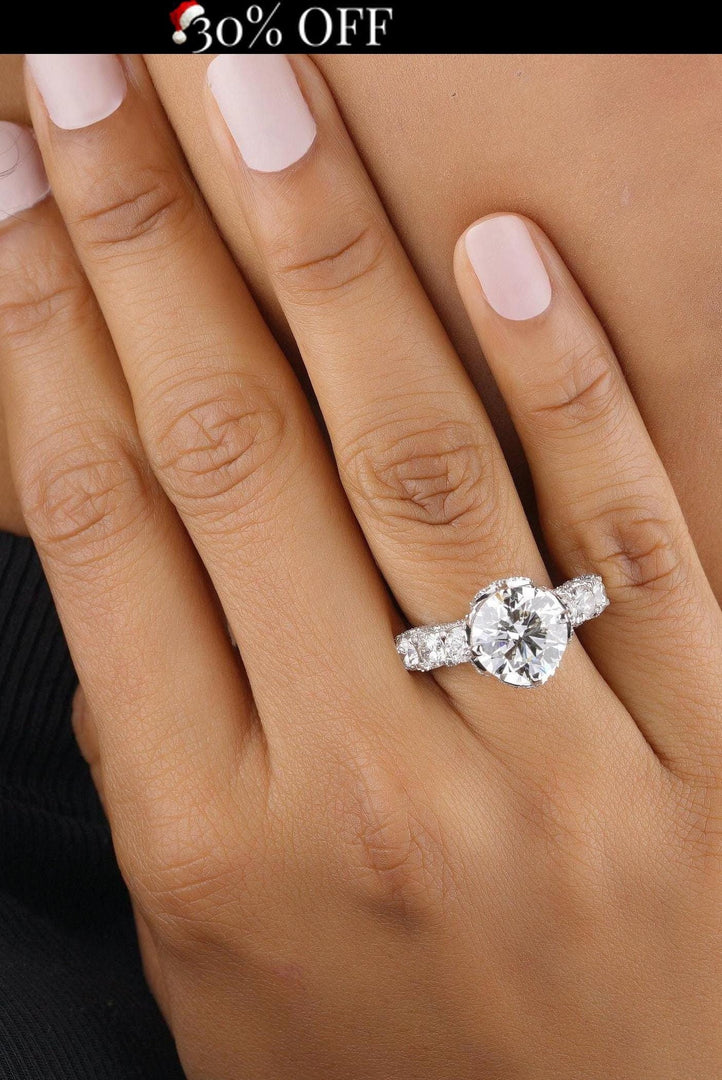 Round Solitaire Diamond Ring, Wedding Engagement Ring, 14k Solid Gold, Moissanite Ring, Gallery Ring Gift For Her