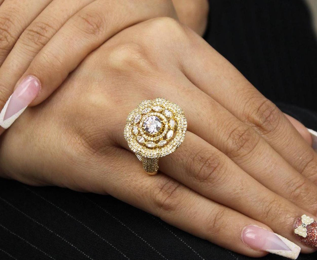 Flower Engagement Diamond Ring, 14k Solid Gold, Moissanite Wedding Ring, , Floral Bridal Jewelry Gift For Her