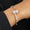 Load image into Gallery viewer, Rectangular Halo Diamond Bracelet, 14k Solid Gold, Natural Diamonds, Open Cuff Illusion Bubble Bracelet, Ready To Ship, IGI Certified
