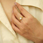 Load image into Gallery viewer, IGI Certified Lab grown Solitaire Halo Diamond Ring: 14K Solid Gold Bridal Twisted Band Ring
