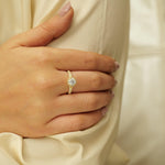 Load image into Gallery viewer, IGI Certified Lab grown Halo Solitaire Engagement Ring: 14K Solid Gold Diamond Wedding Ring
