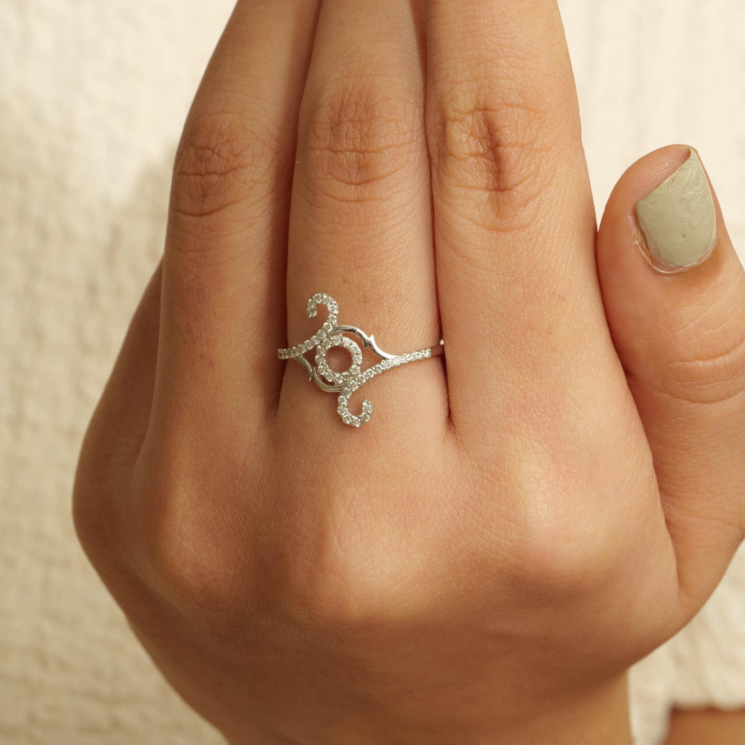 Diamond Rings, Floral And Vines Diamond Ring, 14k Solid Gold, Natural Diamonds, Stackable Rings, Ready To Ship, Women&#39;s Day Gift