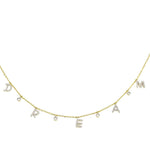 Load image into Gallery viewer, Dream Diamond Charm Necklace, 14k Solid Gold, Natural Diamonds, Affirmation Drop Necklace, Stackable Everyday Chain, Bezel Drop Jewelry
