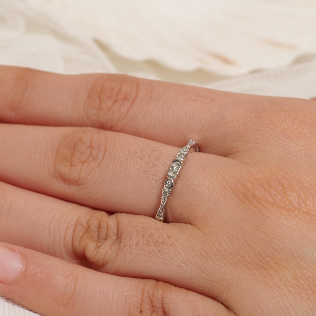 Diamond Rings, Dainty diamond Band Ring, 14k Solid Gold, Natural Diamonds, Everyday Jewelry, Stackable Ring, Ready To Ship, Women&#39;s Day Gift