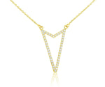 Load image into Gallery viewer, Triangle Diamond Necklace, 14k Solid Gold Diamond Arrow necklace, Natural Diamonds, Layering Solid, Gift For Her
