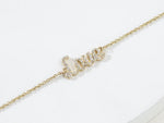 Load image into Gallery viewer, Love Chain Bracelet, 14k Gold, Natural Diamonds,  Inspirational Jewelry, , Handcrafted Jewelry Gift For Her
