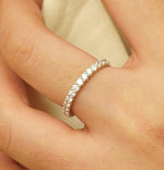 Load image into Gallery viewer, IGI Certified Lab grown Round Diamond Eternity Band: 14K  Solid Gold Stackable Ring
