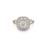 Load image into Gallery viewer, Lab Grown Diamond Engagement Ring, IGI Certified, Solitaire Halo Square Shape Ring, Solid Gold Ring, Wedding Bridal Jewelry, Gift For Her
