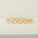 Load image into Gallery viewer, Men's Diamond Chain Link Bracelet, 14K Solid Gold, Natural Diamonds, Linked Cuban Bracelet, Geometric Jewelry, Ready To Ship, IGI Certified
