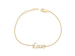 Load image into Gallery viewer, Love Chain Bracelet, 14k Gold, Natural Diamonds,  Inspirational Jewelry, , Handcrafted Jewelry Gift For Her
