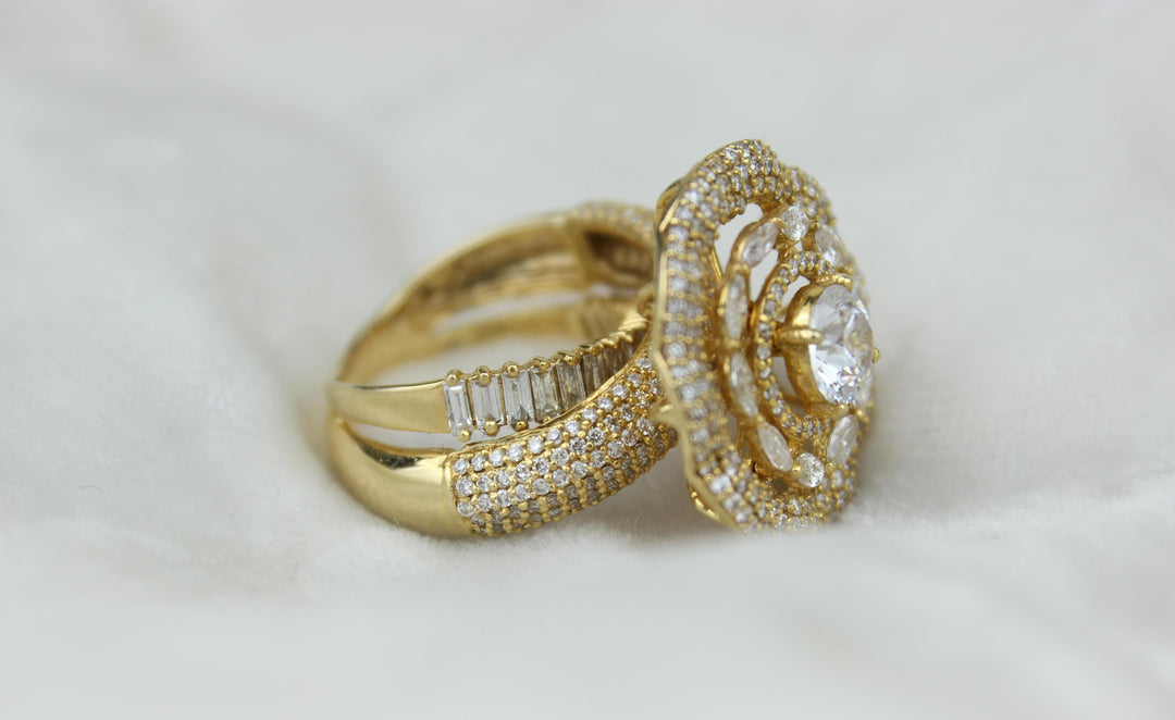 Flower Engagement Diamond Ring, 14k Solid Gold, Moissanite Wedding Ring, , Floral Bridal Jewelry Gift For Her