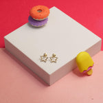 Load image into Gallery viewer, Kids Sparkling Star Diamond Stud Earrings, 14k Solid Gold, Natural Diamonds, Kids jewelry, Gift for toddlers, girls and kids Gift For Her
