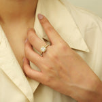 Load image into Gallery viewer, IGI Certified Lab Grown Cushion Halo Ring: 14K Solid Gold Wedding Ring
