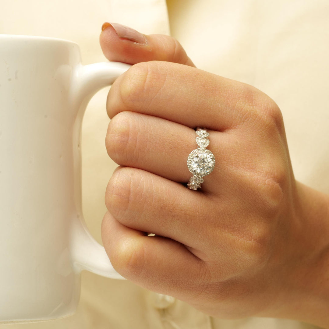 Round Solitaire Diamond Ring, 14k Solid Gold, Engagement Ring, Natural Diamonds, Bridal Wedding Jewelry, Gift For Her