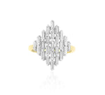 Load image into Gallery viewer, Baguette Diamond Ring, Natural Diamonds, 14K Solid Gold, Engagement Ring, Cluster Illusion Set Ring, Statement Cocktail Ring, Gift For Her
