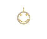 Load image into Gallery viewer, Smiley Diamond Charm Pendant, Emoji Charm, 14k Solid Gold, Natural Diamonds, , Everyday Jewelry Gift For Her
