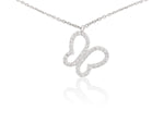 Load image into Gallery viewer, Butterfly Diamond Charm, 14k Solid Gold, Natural Diamonds, Stackable Animal Pendant, Everyday Jewelry, Open Wings Minimalist Jewelry
