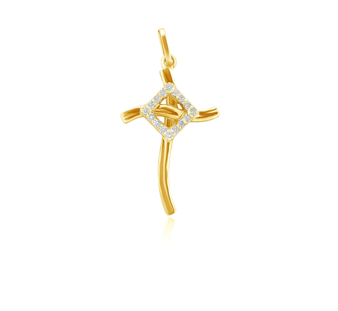 Cross Diamond Pendant, 14k Solid Gold, Natural Diamonds, Religious Jewelry, Gift For Her