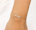 Load image into Gallery viewer, Love Chain Bracelet, 14k Gold, Natural Diamonds,  Inspirational Jewelry, , Handcrafted Jewelry Gift For Her
