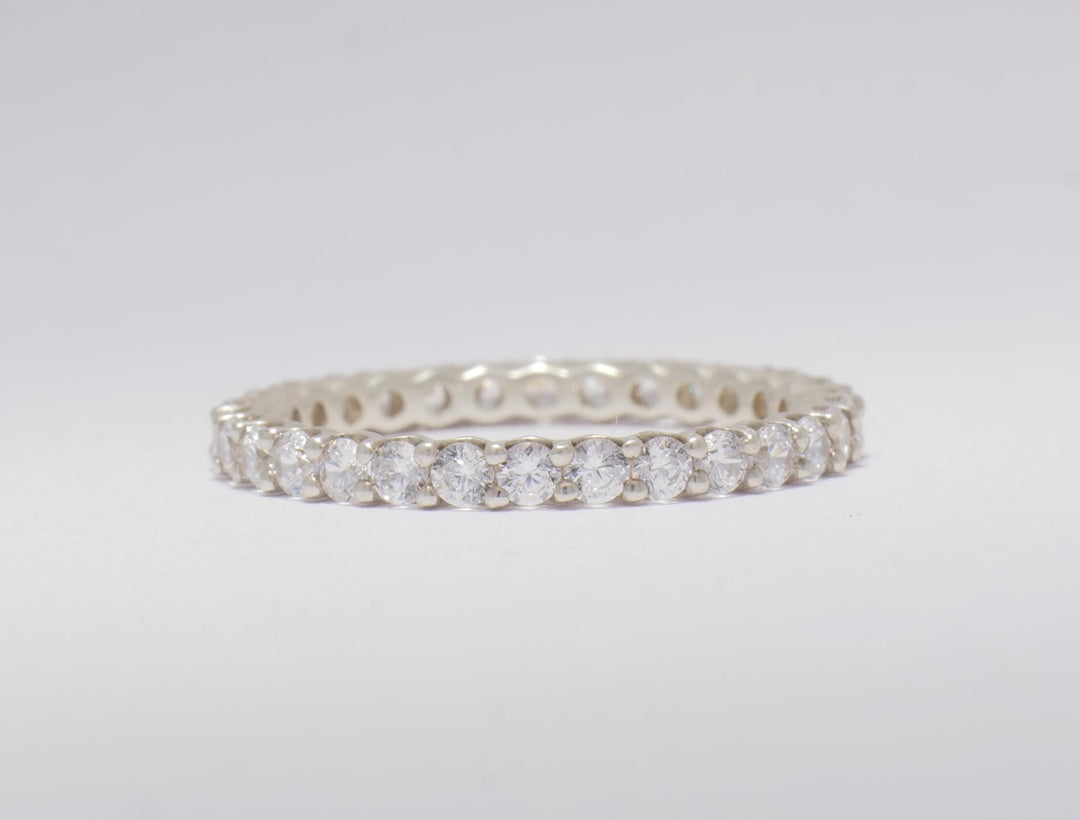 IGI Certified Lab grown Round Diamond Eternity Band: 14K  Solid Gold Stackable Ring