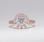 Load image into Gallery viewer, IGI Certified 1.5ct Lab-grown Solitaire Flower Diamond Ring: 14K Solid Gold Cluster Set Engagement Ring
