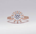 Load image into Gallery viewer, IGI Certified 1.5ct Lab-grown Solitaire Flower Diamond Ring: 14K Solid Gold Cluster Set Engagement Ring
