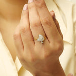 Load image into Gallery viewer, Diamond Heart Ring In 18K Solid Gold, Proposal Ring With Natural Diamonds, Ready To Ship, Women&#39;s Day Gift
