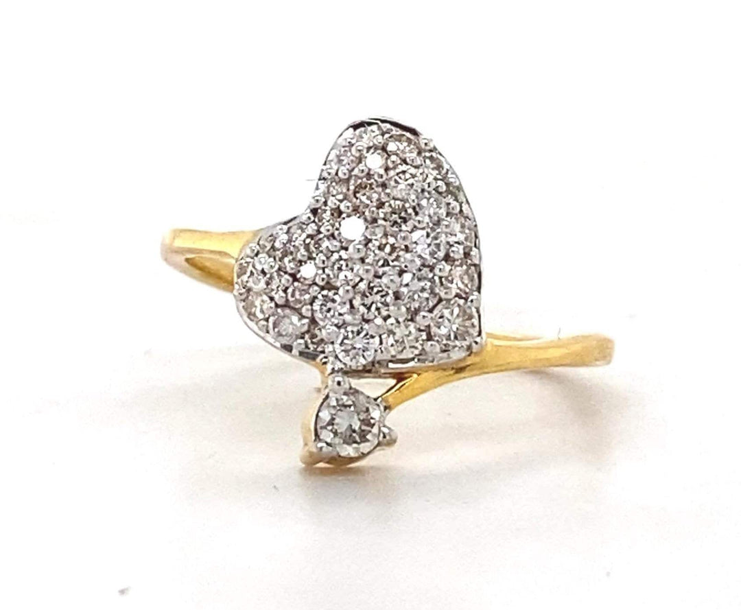 Diamond Heart Ring In 18K Solid Gold, Proposal Ring With Natural Diamonds, Ready To Ship, Women&#39;s Day Gift