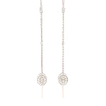 Load image into Gallery viewer, Dangling Thread Natural Diamond Earrings: 14k Solid Gold Dangle Chain Earrings, Minimalist Jewellery, Certified Jewelry
