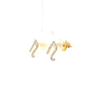 Load image into Gallery viewer, N Initial Stud Earrings, 14K Solid Gold, Natural Diamond Letter Earrings, Gift for Her, Monogram Personalized Jewelry, Custom Pave Studs
