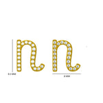 Load image into Gallery viewer, N Initial Stud Earrings, 14K Solid Gold, Natural Diamond Letter Earrings, Gift for Her, Monogram Personalized Jewelry, Custom Pave Studs
