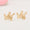 Load image into Gallery viewer, Kids Crown Diamond Stud Earrings, 14k Solid Gold, Natural Diamonds, Pink Enamel Princess Jewelry,  Ready To Ship, HRD Certified
