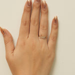 Load image into Gallery viewer, Love Script Diamond Ring, 14K Solid Gold, Natural Diamonds, Stacking Ring, Promise Ring, Ready To Ship, Women&#39;s Day Gift
