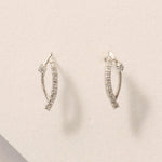 Load image into Gallery viewer, Leaf diamond Stud Earrings , 14k Solid Gold Prong Light Weight , Natural Diamonds , Gift For Her
