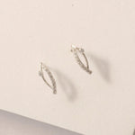 Load image into Gallery viewer, Leaf diamond Stud Earrings , 14k Solid Gold Prong Light Weight , Natural Diamonds , Gift For Her
