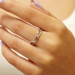 Load image into Gallery viewer, Chain Link Diamond Band, 14k Solid Gold, Stacking Band, Minimalist Pave Ring, Natural Diamonds, Everyday Jewelry, Gift For Her
