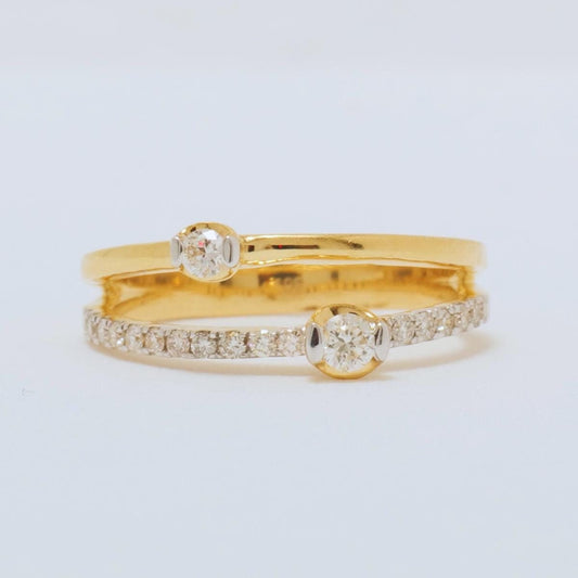 Split Band Natural Diamond Engagement Proposal Ring: 14K Solid Gold Promise Stacking Jewellery, Certified Jewelry