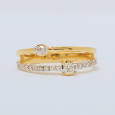 Diamond Engagement Ring, 14K Solid Gold, Split Band Diamond Ring, Natural Diamonds, Promise Ring, Proposal Stacking Ring, Gift For Her