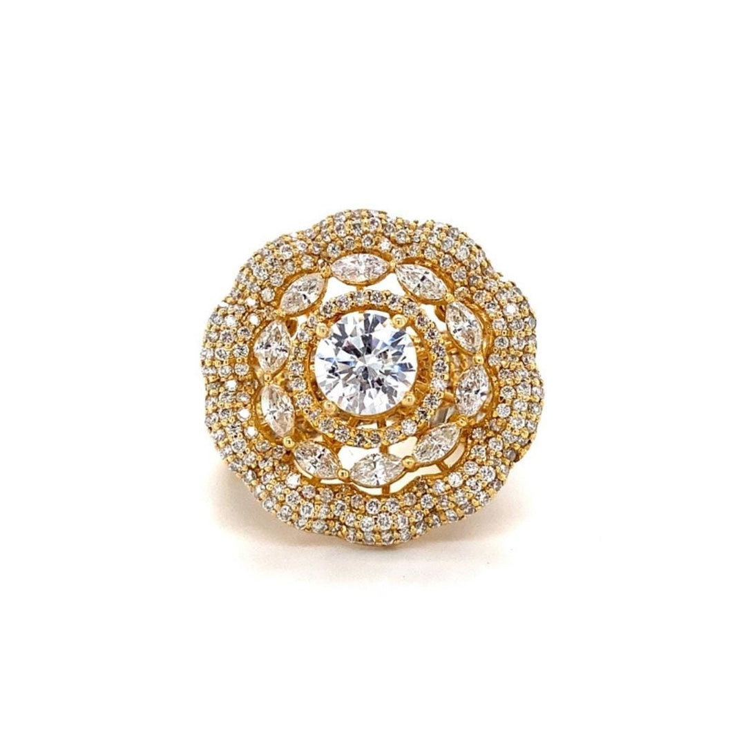 Flower Engagement Diamond Ring, 14k Solid Gold, Moissanite Wedding Ring, , Floral Bridal Jewelry Gift For Her